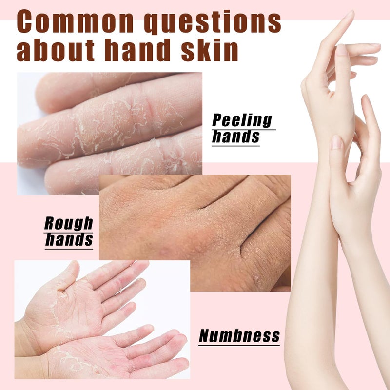 WENJLYJ 6 Pairs Hand Mask for Dry Cracked Hands,Nourishing Moisturizing Gloves,Hands Moisturizer for Deep Moisturizing,Silky Smooth Moisturizing Gloves,Hand Care Mask Set(O) - Image 3